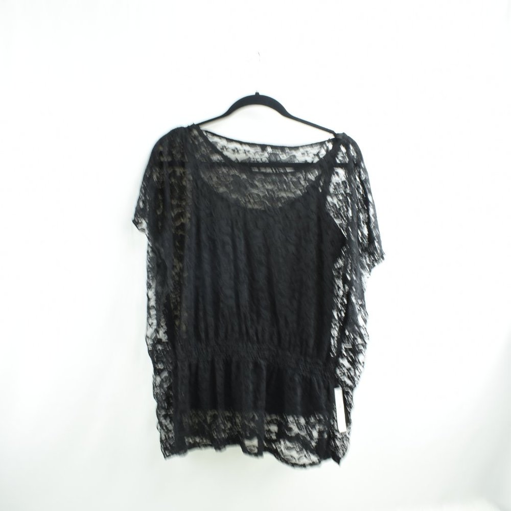AB Studio Black Sheer Top with Cami Size L - Picture 9 of 14